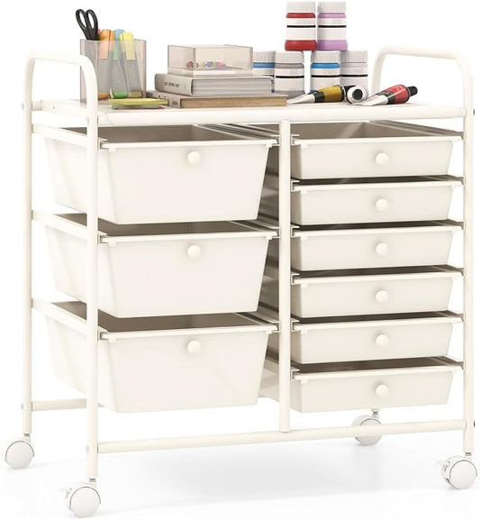 Giantex 9 Drawers Rolling Cart, Classroom Organizers, Storage Cart by Giantex