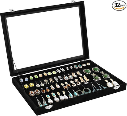 Wudygirl Earring Organizer Tray Jewelry Organizer 32 Pairs Earring Box by Wudygirl