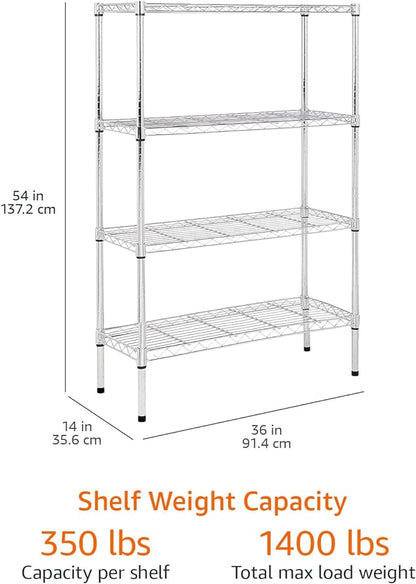 Amazon Basics 4-Shelf Adjustable Heavy Duty Steel Wire Rack Storage Shelving - Image 3