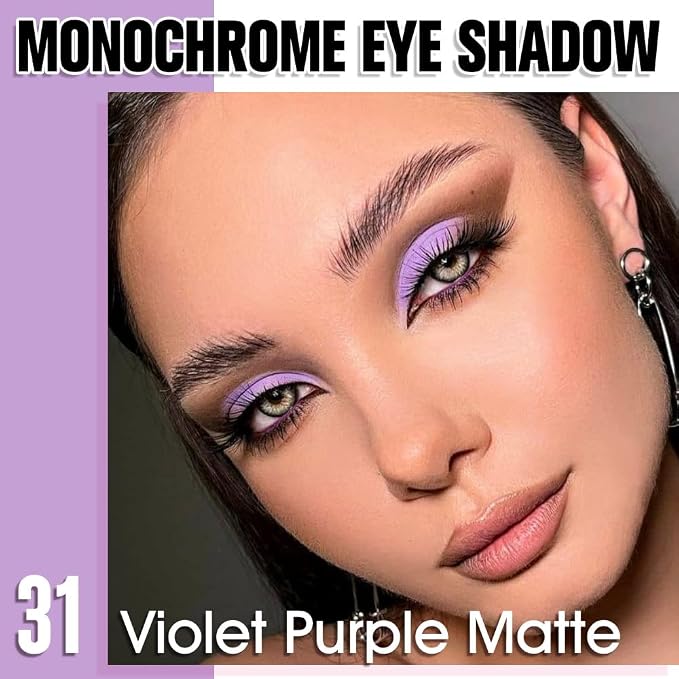 Violet Purple Single Matte Eyeshadow Makeup, Neutral Powde Eye Shadow - Image 2