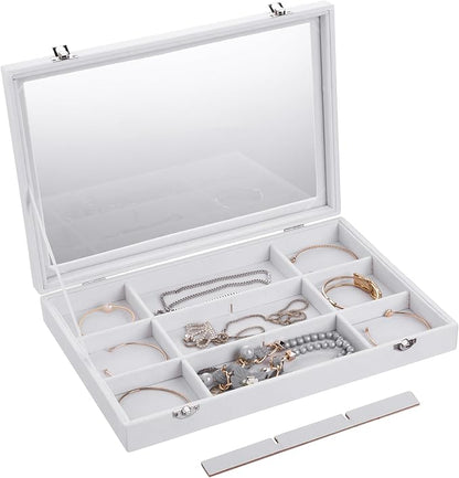 Frebeauty Velvet Jewelry Tray, 12 Grid Jewelry Organizer - Image 5