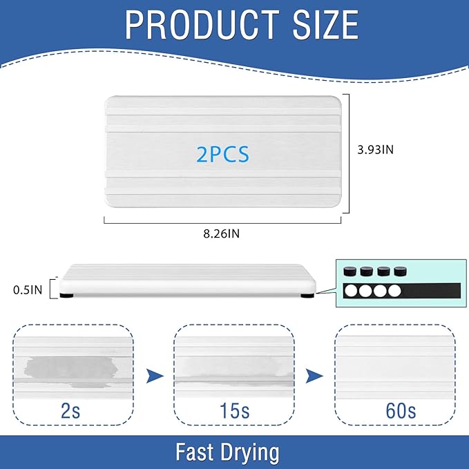 2PCS Water Absorbing Stone Tray, Quick Drying Stone Sink Tray, Water Absorbent - Image 6
