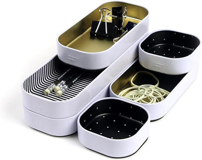 Three by Three Seattle 6 Piece Shallow Metal Organizer Tray Set - Image 6