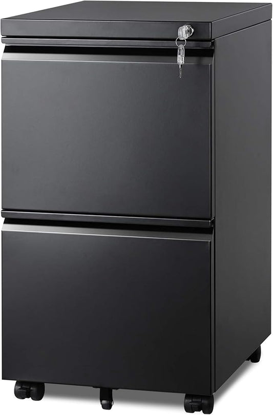 DEVAISE 2 Drawer Metal File Cabinet, Fully Assembled, Under Desk, Fits by DEVAISE