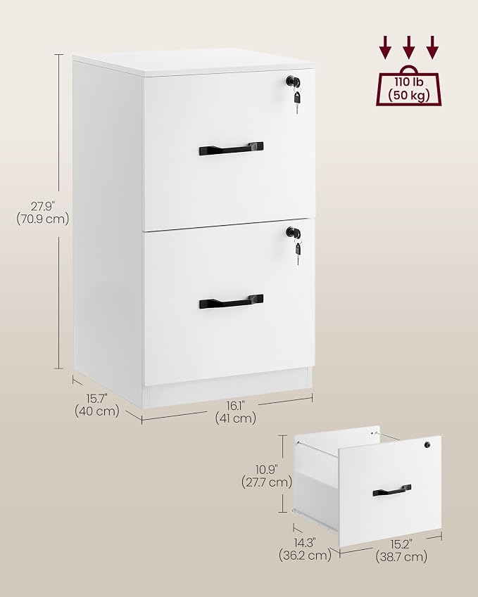 VASAGLE 2 Drawers File Cabinet - Image 6