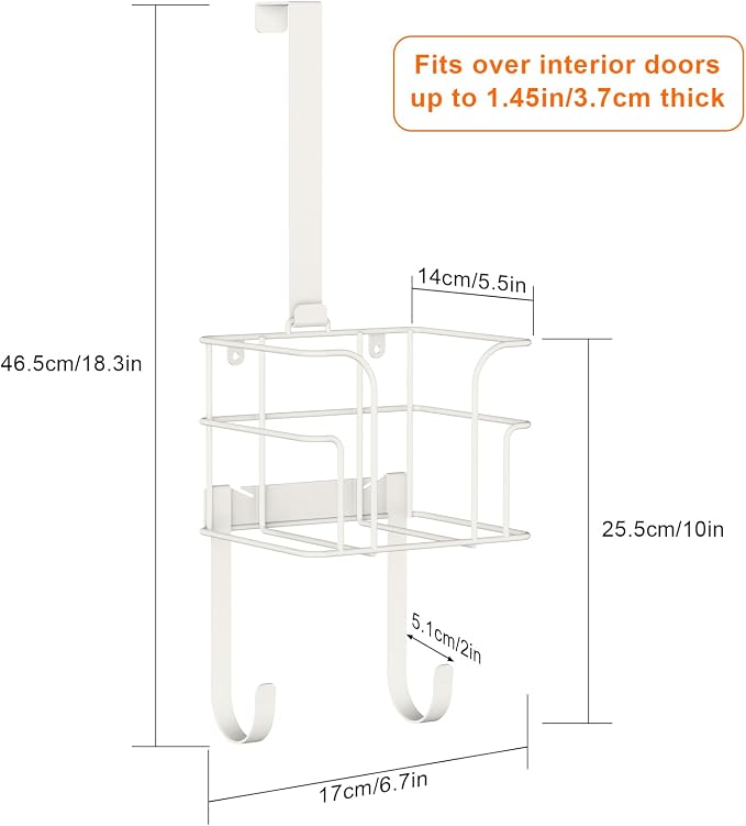 ORLESS Over The Door/Wall Mount Ironing Board Hanger, Laundry Room Iron and - Image 6
