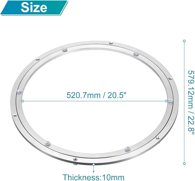 MECCANIXITY Aluminum Lazy Susan 24 Inch Turntable Ring Large Bearing Metal - Image 2