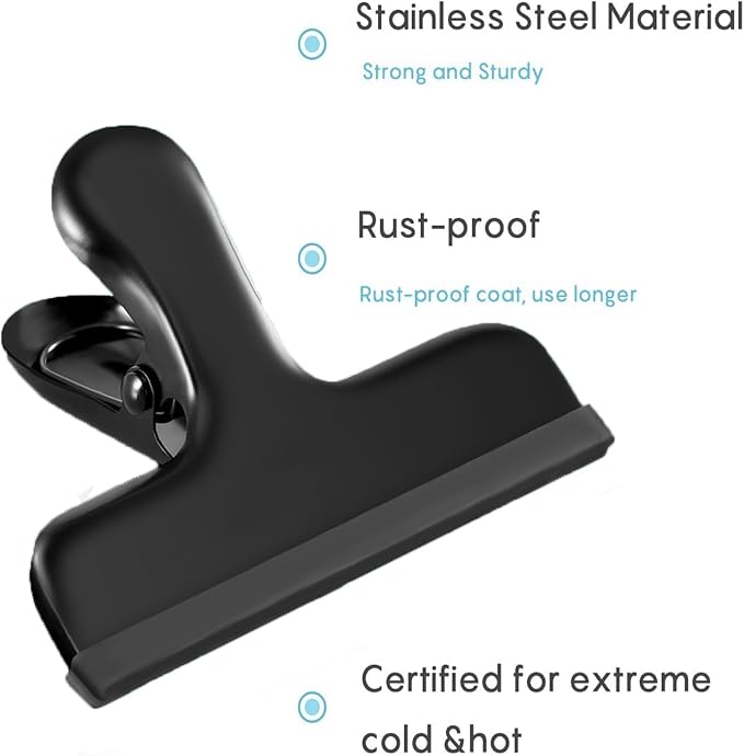 HOUSE AGAIN 8 Pack Stainless Steel Chip Bag Clips Covered - Image 5