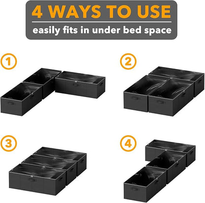 SpaceAid 3 Pack 10" High Under Bed Storage Containers, Large Underbed Storage - Image 6