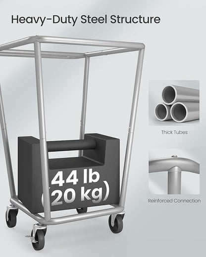SONGMICS Laundry Basket with Wheels, 34.3 Gallons Rolling Laundry Hamper with - Image 4