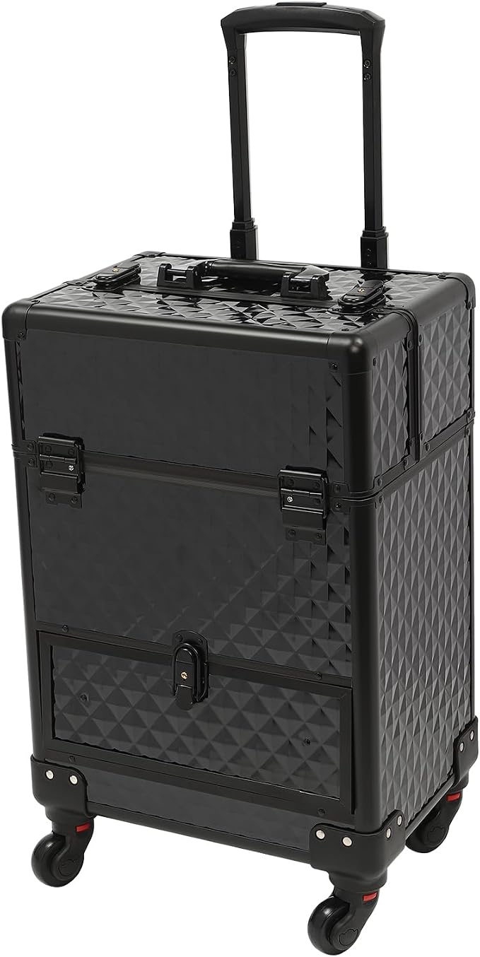 Rolling Makeup Train Case with Drawers, Portable Rolling Makeup Cart with Wheels by Unknown