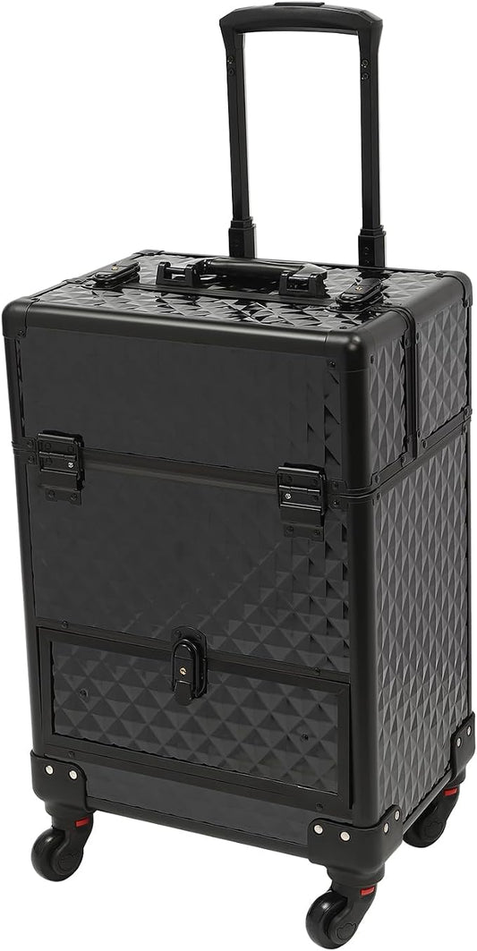 Rolling Makeup Train Case with Drawers, Portable Rolling Makeup Cart with Wheels by Unknown