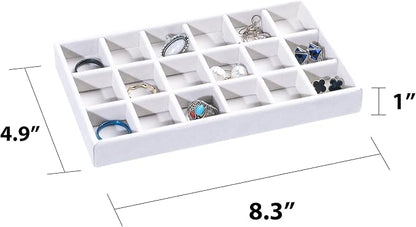Frebeauty Jewelry Organizer Tray, Stackable Velvet Jewelry Trays, Drawer - Image 2