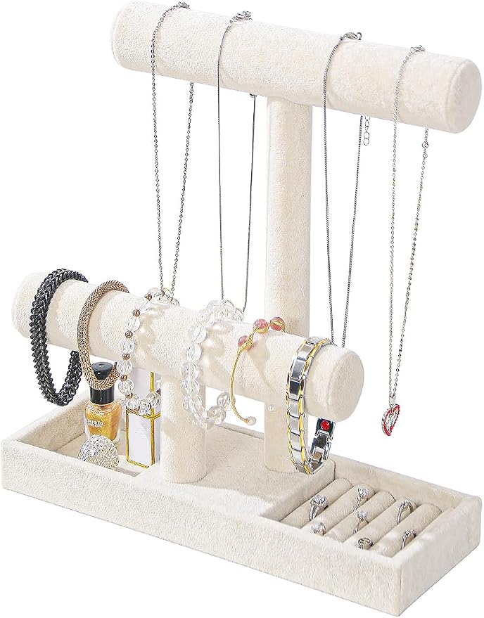 Coward 2 Tier Necklace Bracelet Holder Organizer by FocusOnJewelryDisplay15yrs