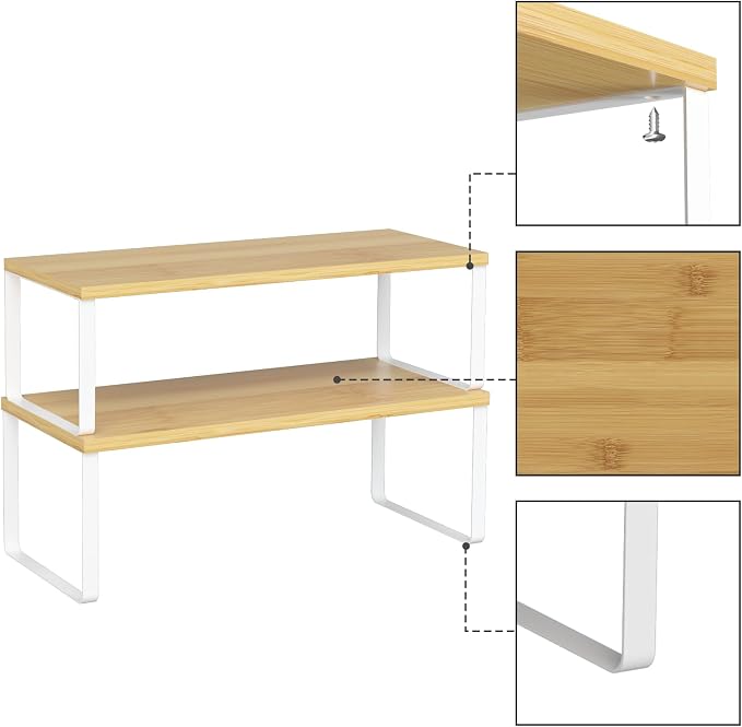 NEX Kitchen Cabinet and Counter Shelf Organizer, Stackable & Expandable - Image 5