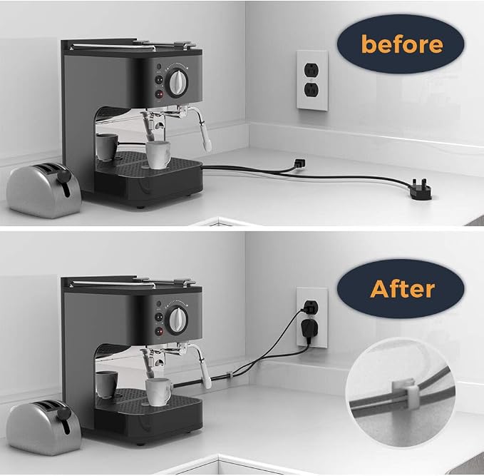 Cable Clips with Strong Self-Adhesive, XIAOXI R Shape Cable Management TV PC - Image 5