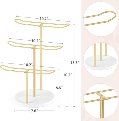 Dahey Headband Holder Organizer Metal 3-Tier Hair Hoop Display Stand Headband - Image 7