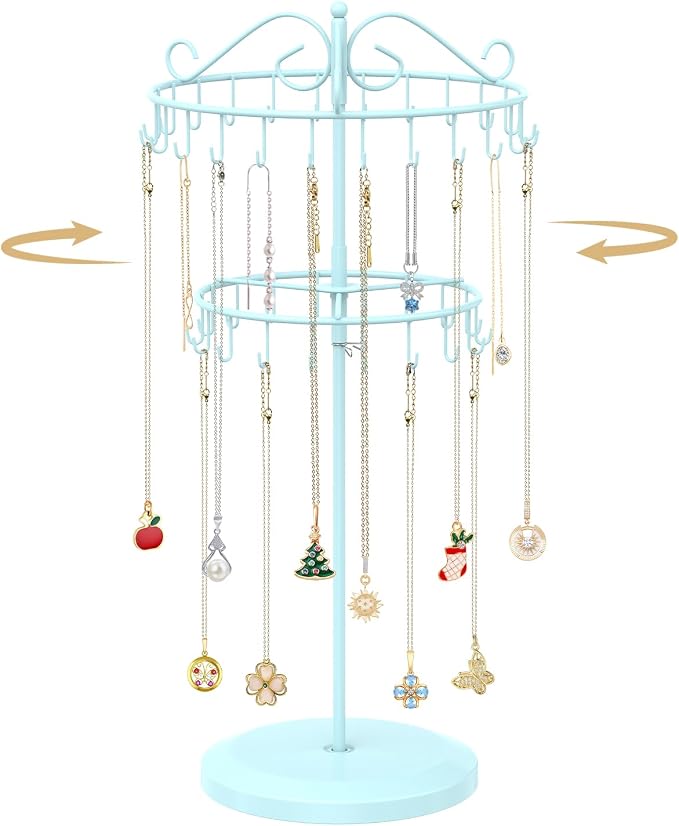 MODOWEY Rotating Necklace Holder Organizer Display Stand by MODOWEY