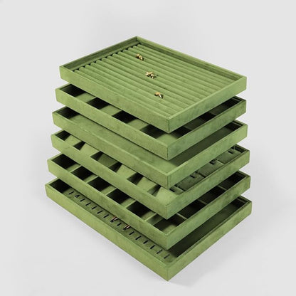 Velvet Stackable Jewelry Display Tray, 24 Grid Earring Ring Storage Tray - Image 7