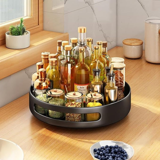 Storage Organizer for Kitchen Countertop Organizer, Round Metal Organizer for by HOME