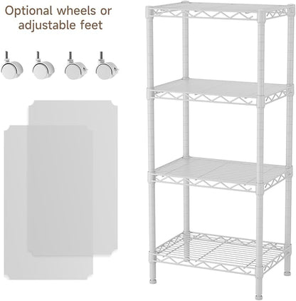 4 Tier Adjustable Storage Shelves, Heavy Duty Metal Utility Shelf Wire Shelving - Image 4