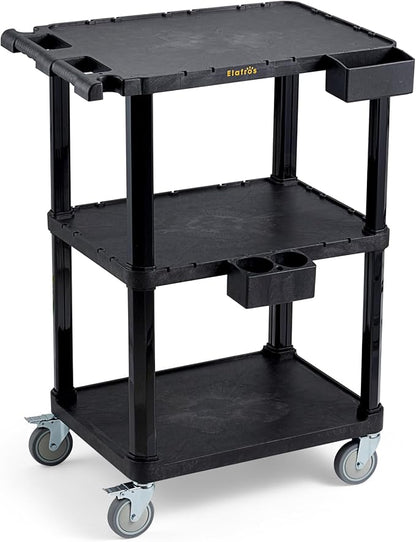 ELAFROS Heavy Duty Utility Cart, 27.5 x 18.25 Inch, 3-Tier Rolling Cart by ELAFROS