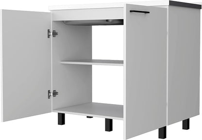 Oklahoma 2 Utility Sink & Cabinet, Interior Shelf, Aluminum Countertop - Image 6