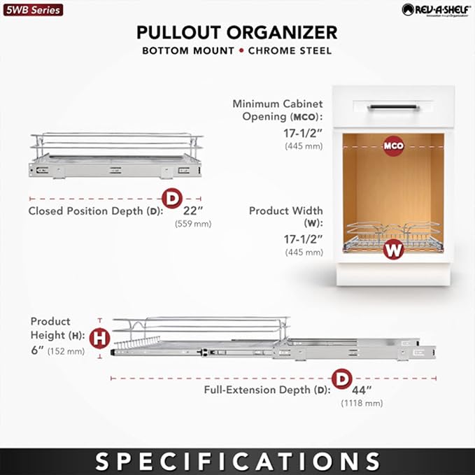 Rev-A-Shelf Kitchen Cabinet Pullout Shelf and Drawer Organizer Slide Out Pantry - Image 4