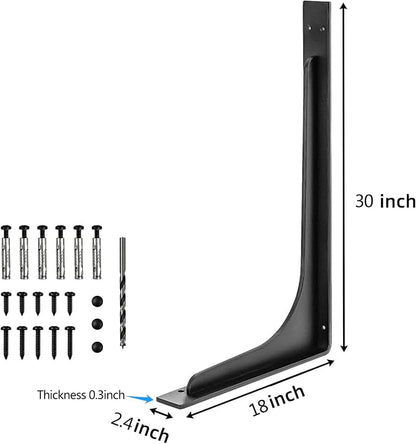 30 INCH x 18 INCH Shelf Brackets, L Shelf Brackets, Vertical Angle, Premium - Image 2