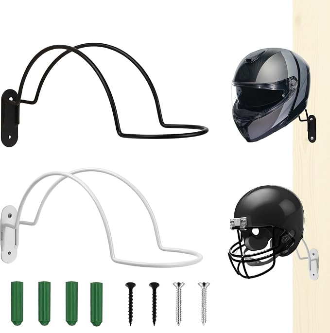 2 Pcs Helmet Rack Hanger Wall Mount Display, Helmet Holder Hooks Wall Mount by Unknown