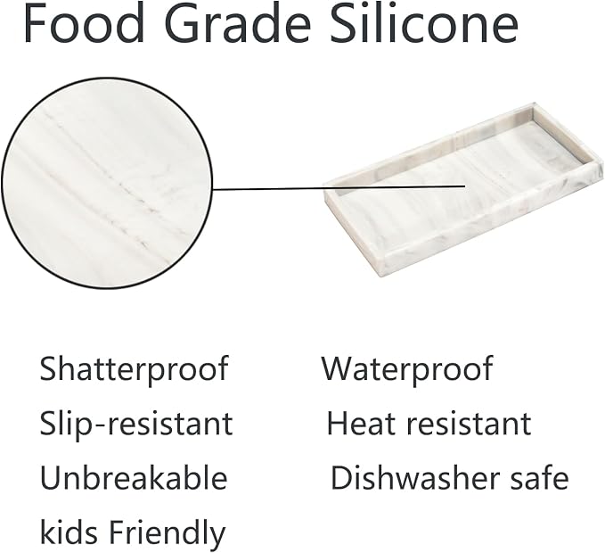 DNC Silicone Bathroom Tray for Counter, Kitchen Sink Soap Tray for Dish Holder - Image 2