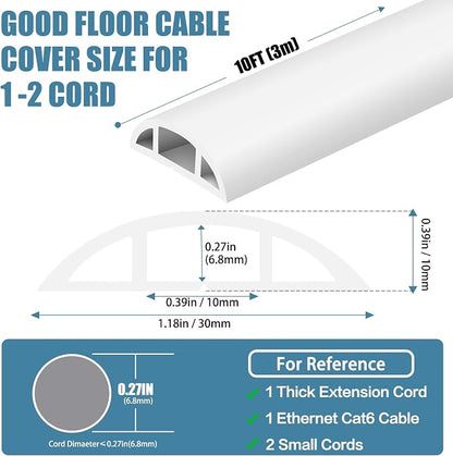 Floor Cord Covers for Wires 10FT Cable Hider Wire Cover Self Adhesive Cord - Image 2