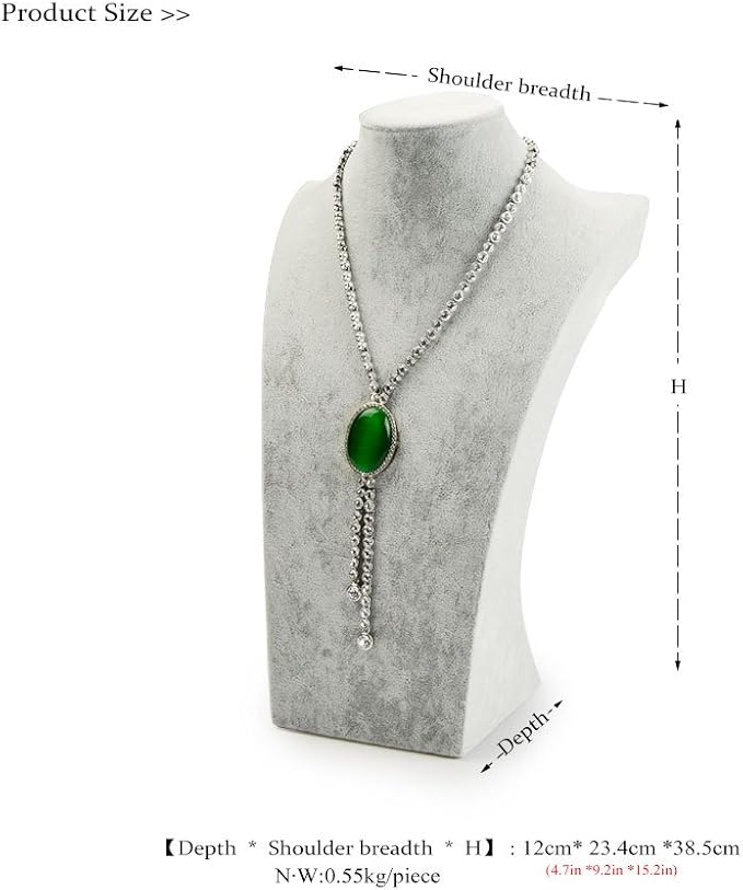 Oirlv Velvet 3-Dimensional Jewelry Stand Necklace Pendant Chain Jewelry Bust - Image 3