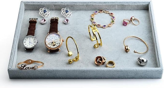 Oirlv Velvet Stackable Jewelry Trays Grids Rings Earrings Bracelet Watch by Oirlv