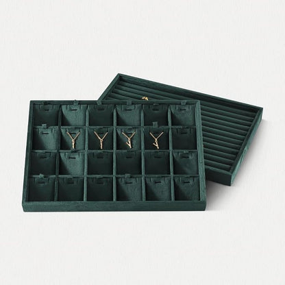 Velvet Necklace Display Tray, Stackable 24 Grid Insert Pendant Necklaces - Image 6