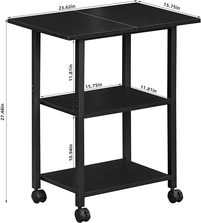 Lerliuo 3-Tier Printer Stand, Industrial Mobile Printer Table - Image 3