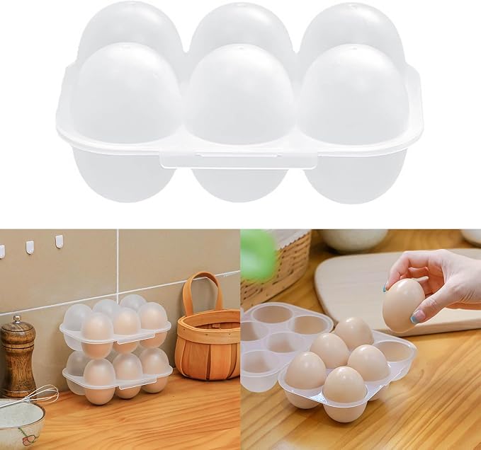 6 Grid Eggs Holder Container, Portable Tray Egg Grid Storage Container - Image 7