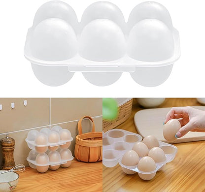 6 Grid Eggs Holder Container, Portable Tray Egg Grid Storage Container - Image 7