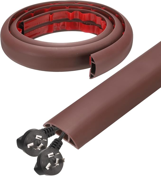 HARFINGTON 4ft Cord Cover Floor W0.6 x H0.33 Inner Channel PVC Hide Extension by HARFINGTON