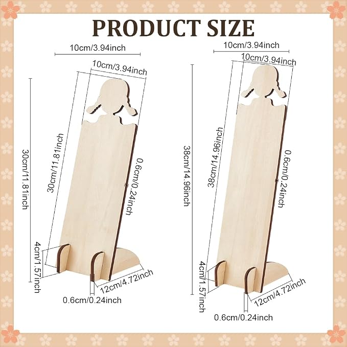 PH PandaHall 2pcs Wood Hair Clip Display Stand 2 Sizes Hairband Holder Racks - Image 2