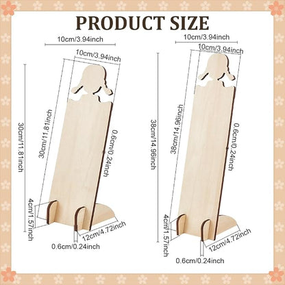 PH PandaHall 2pcs Wood Hair Clip Display Stand 2 Sizes Hairband Holder Racks - Image 2