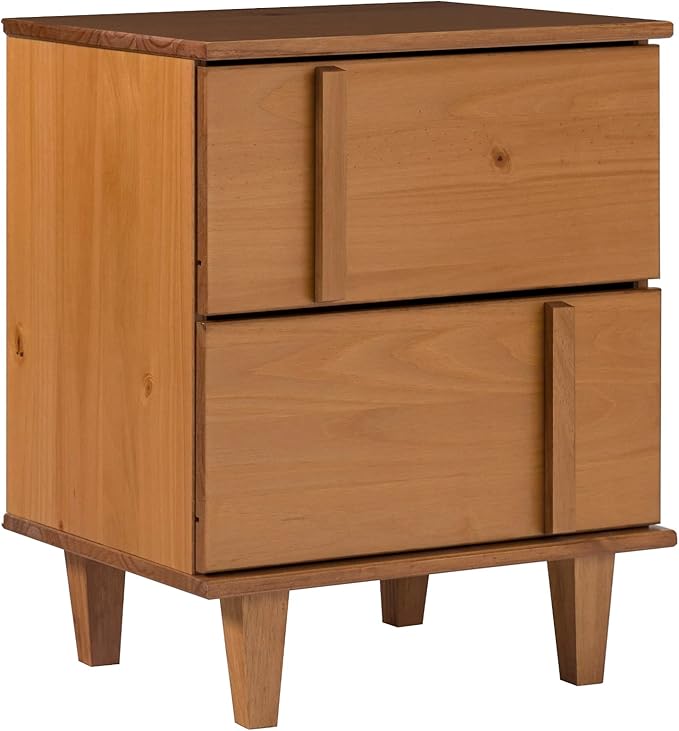 Walker Edison Sprague Contemporary Detailed Drawer Solid Wood Nightstand - Image 6