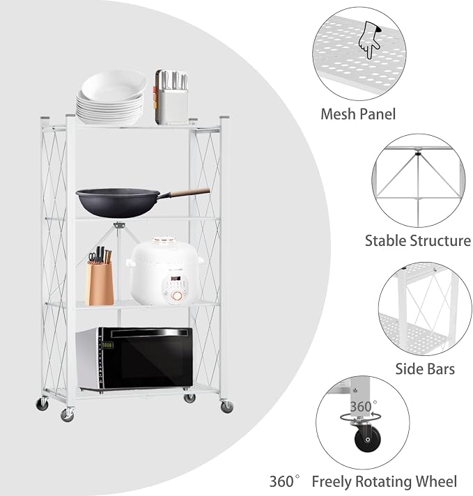 4 Tier Foldable Storage Shelf - Image 6