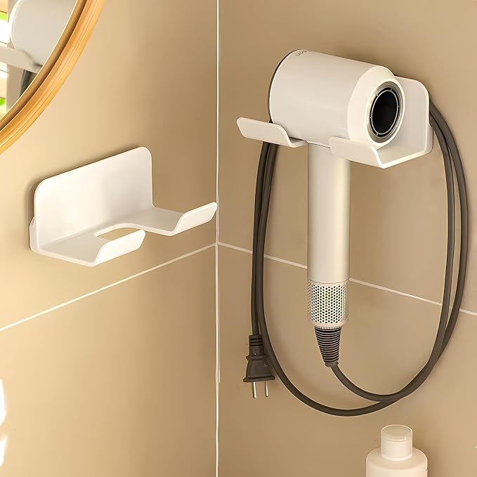 2 Pack Universal Hair Dryer Holder, Self Adhesive Wall Mount Stand - Image 2
