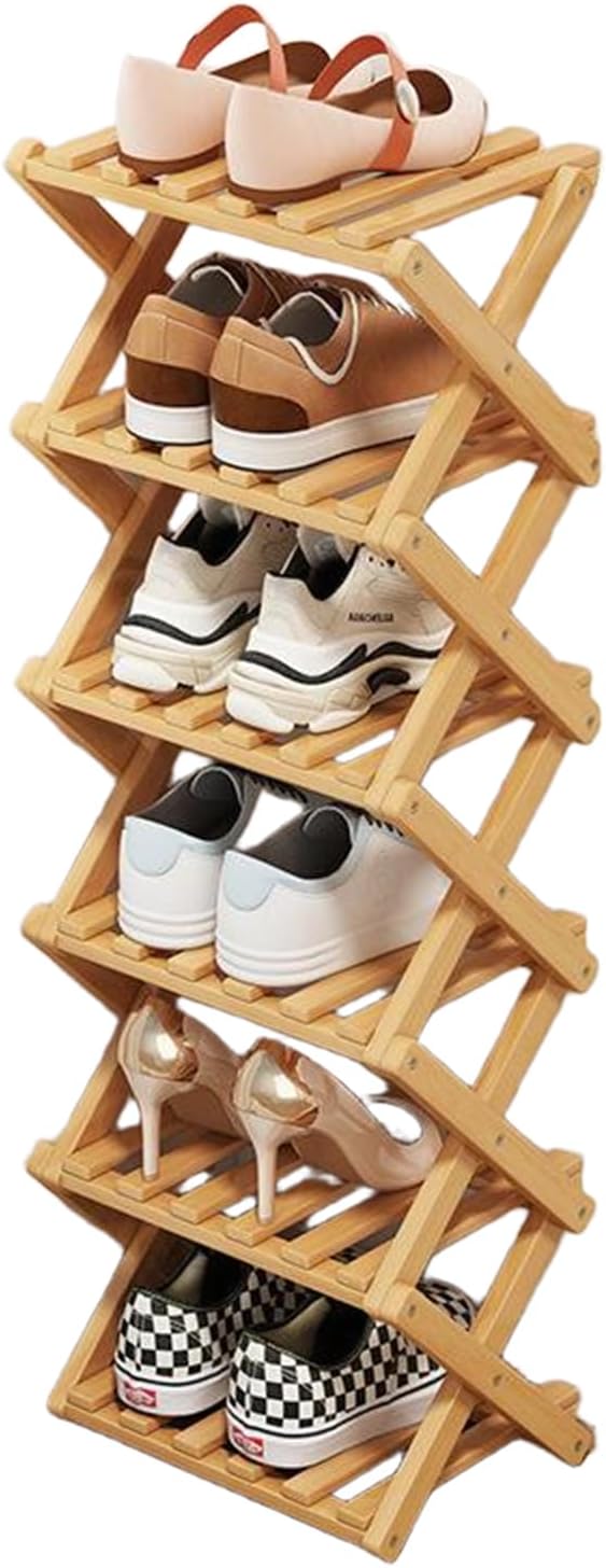 YYW Bamboo Shoe Rack for Entryway, Free Standing Shoe Racks Shelf Closet by YYW