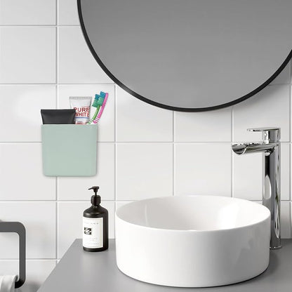 Multipurpose Wall Mount Toothbrush Holder, Self Adhesive Toothbrush Storage - Image 4