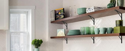 16 Pack L12 x H 8" Black Heavy Duty Shelf Brackets - Image 8