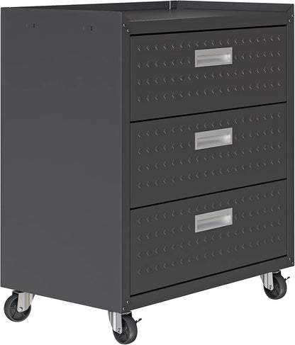 Manhattan Comfort Fortress 31.5-Inch Rolling Garage Tool Chest, 3-Drawer - Image 6