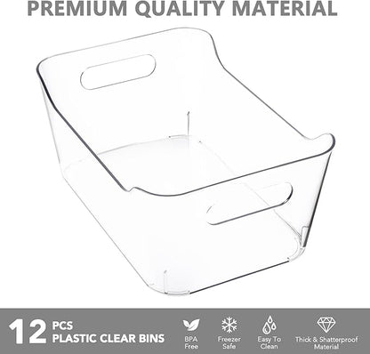 Tiawudi 12 Pack Plastic Storage Bins, Pantry Organizer, Shelf and Fridge - Image 5