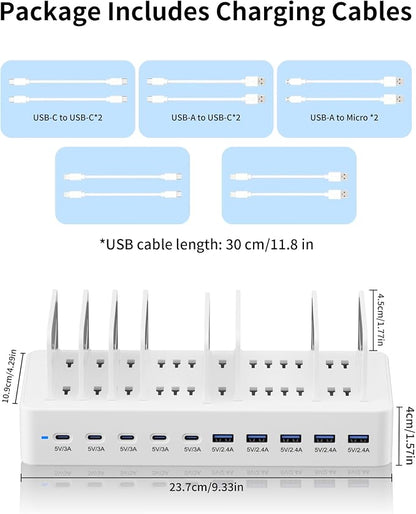 100W Charging Station for Multiple Devices, 10-Port USB Fast Charging Station - Image 8
